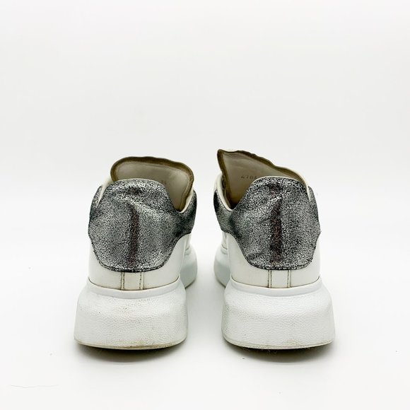 ALEXANDER MCQUEEN Metallic Leather Sneakers White - Picture 6 of 9